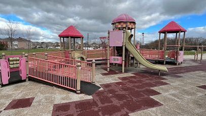 Pink-themed public playground in Maple, Ontario